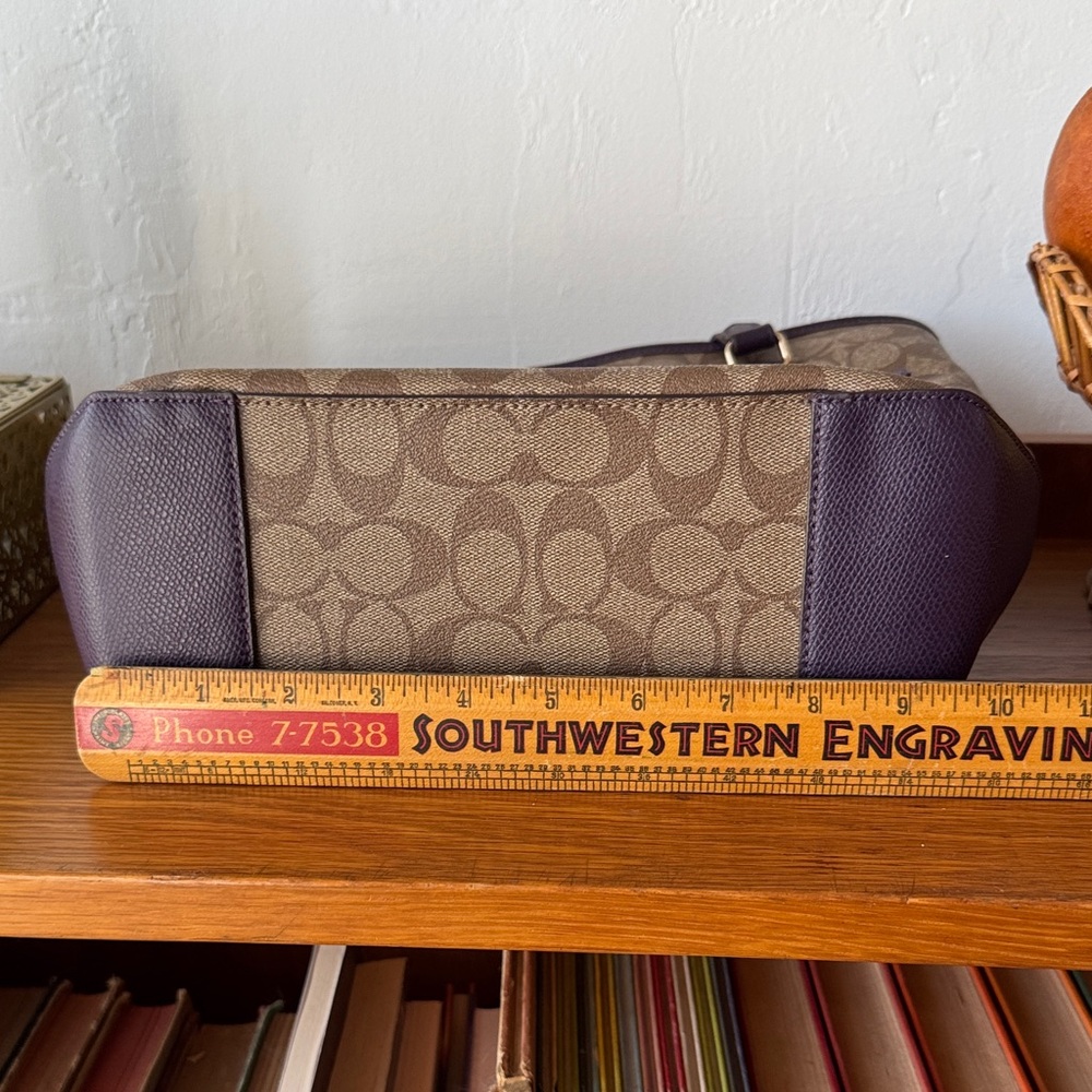 Coach Tan and Purple Signature Tote - Picture 5 of 5